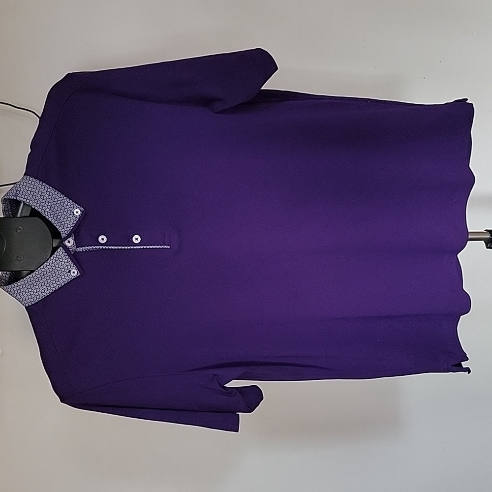 Men's Johnston & Murphy 3 Button Pima Cotton Polo, Color Purple, Size M
